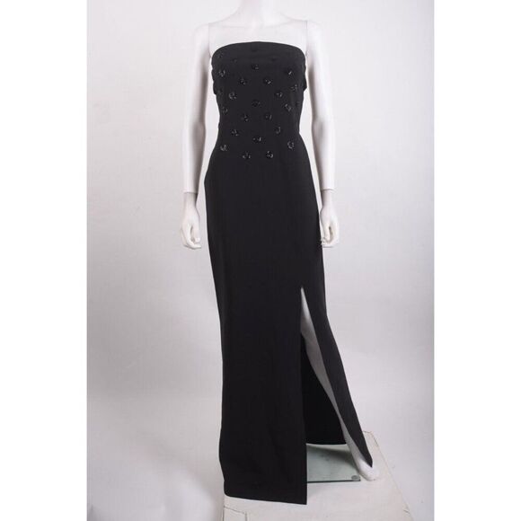 Chiara Boni Womans Evening Gown Dress Long Sz 8 Black Sparkle Strapless NWT - Picture 1 of 6